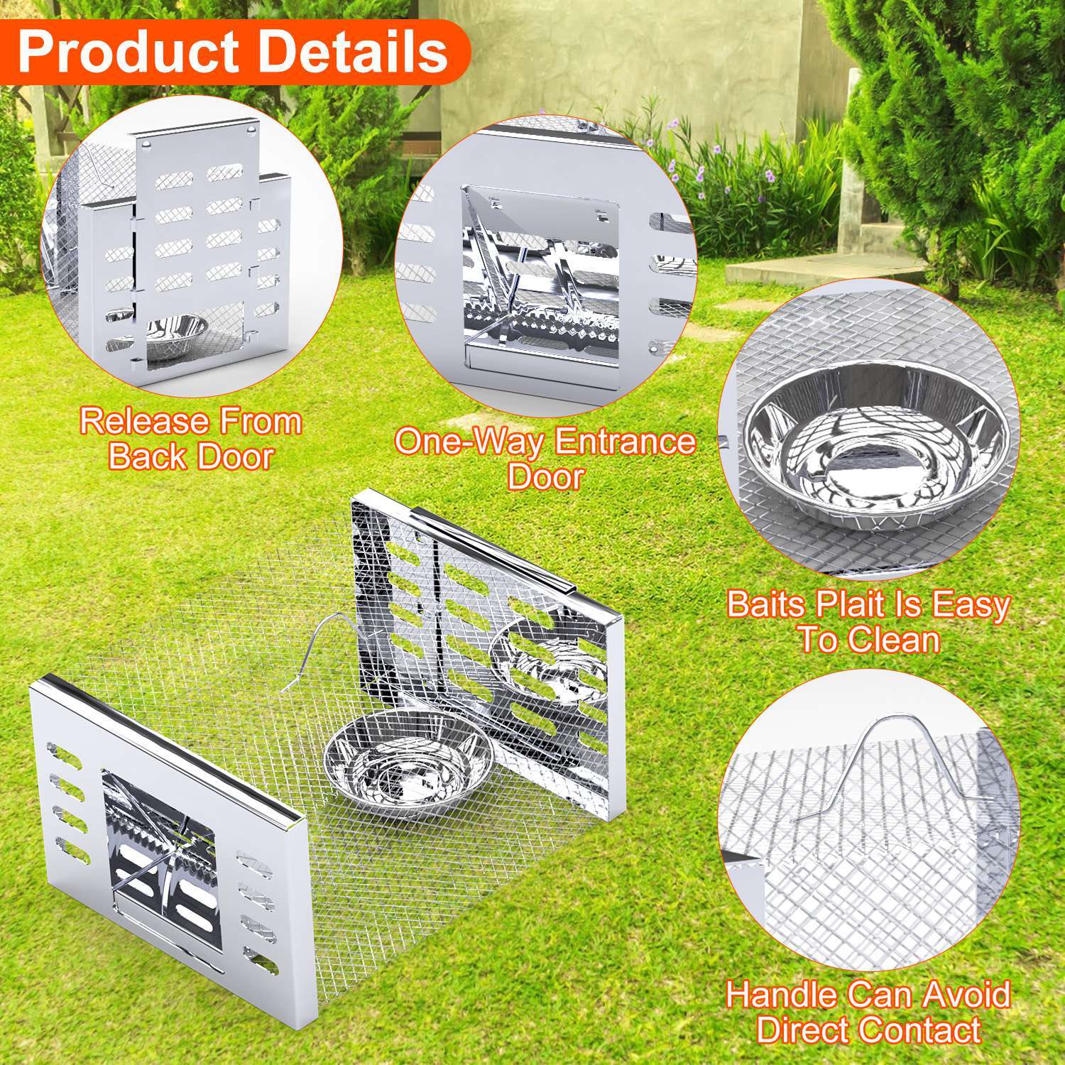 2Pcs Humane Rat Trap Catch And Release Live Mouse Cage Traps With Automatic Continuous Cycle Trapping For Chipmunk Rodent Mouse Small Animals - Image 4