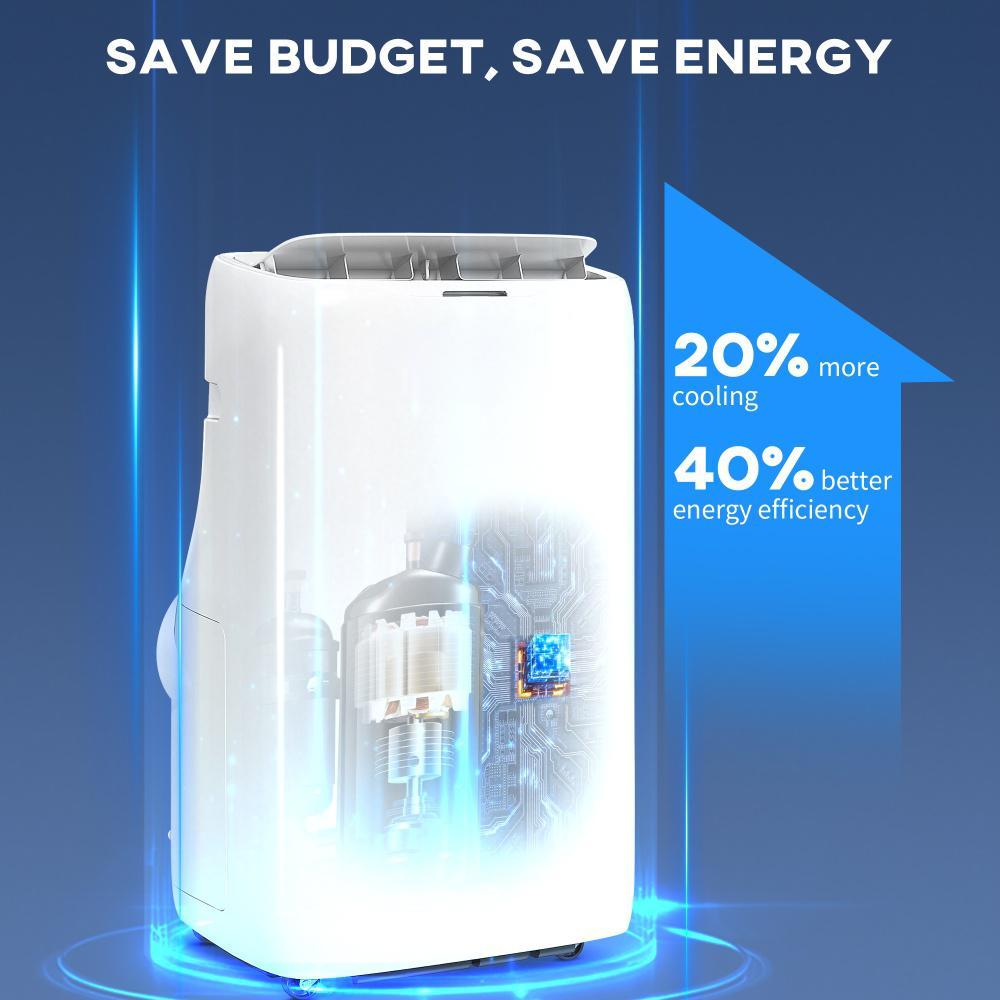 14000 BTU Portable Air Conditioner, Inverter & Dual Hose AC Unit W Cool, Dehumidifier, Fan, For 700 Sq. Ft, Window Kit - Image 2