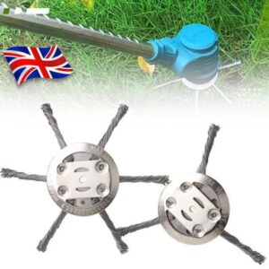 6  Grass Strimmer Head Trimmer Brush Steel Wire Wheel Garden Weed Trimmer UK
