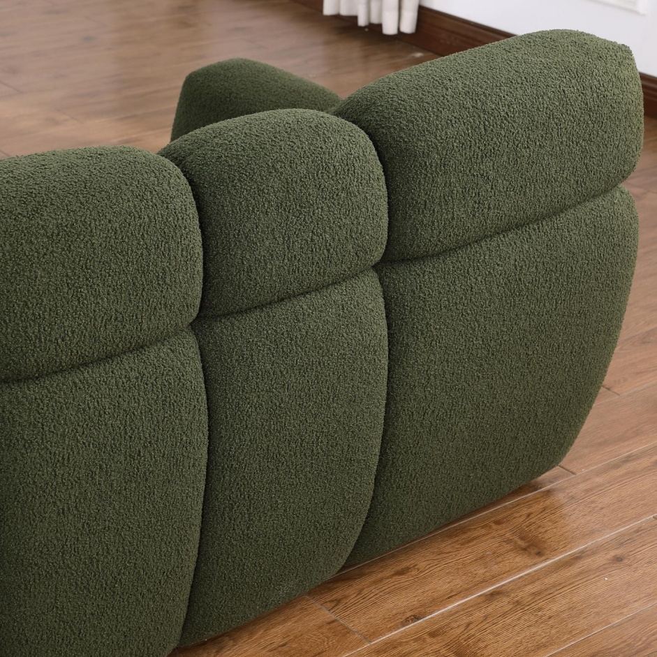 87.4 Length ,35.83inch Deepth ,human Body Structure For USA People, Marshmallow Sofa,boucle Sofa ,3 Seater, OLIVE GREEN BOUCLE - Image 7