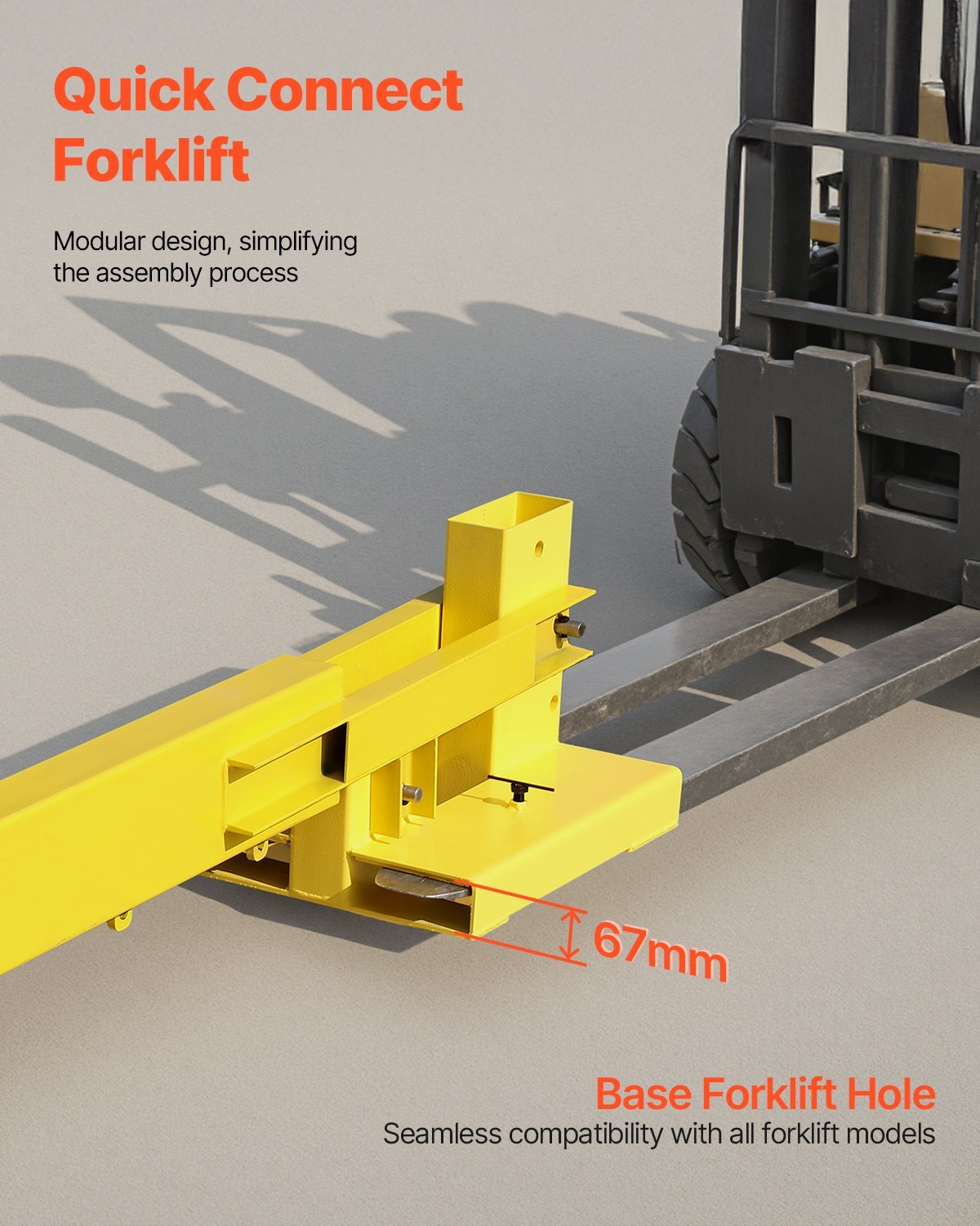 Forklift Jib Boom Crane, 6000lbs Capacity, Manual Telescoping Boom Extends Up To 56.1 Inches, Forklift Mobile Crane With 2 Hooks, Adjustable Forklift Crane Attachment For Warehouse, Factories - Image 5