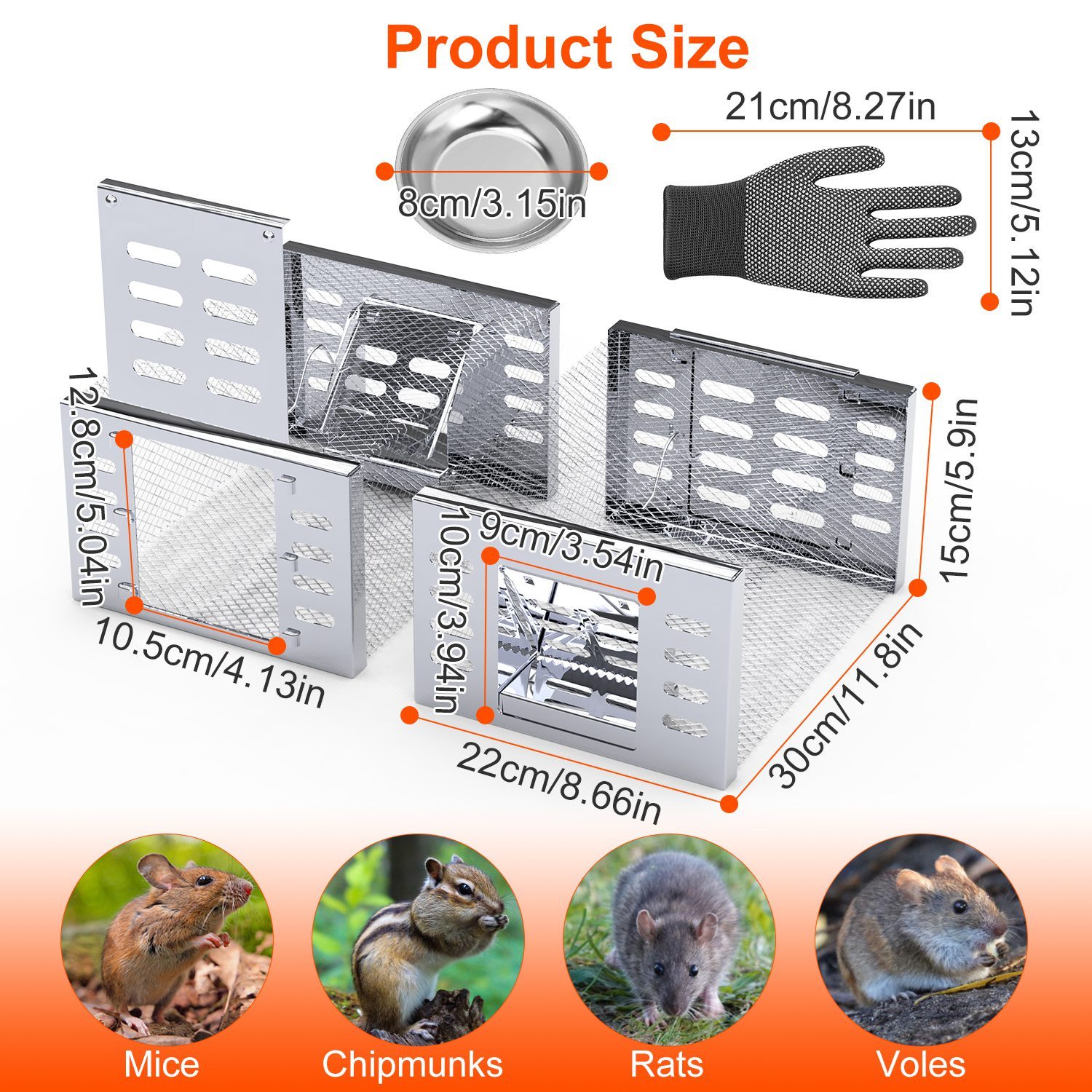 2Pcs Humane Rat Trap Catch And Release Live Mouse Cage Traps With Automatic Continuous Cycle Trapping For Chipmunk Rodent Mouse Small Animals - Image 5