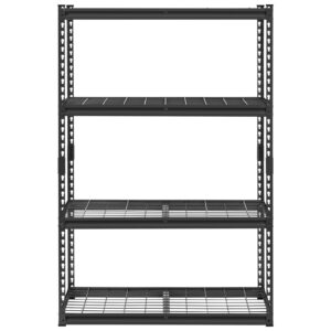 Storage Shelves, 2400 Lbs, 4 Tier Heavy Duty Garage Shelving, 20" D X 40" W X 60" H Adjustable Metal Shelves For Industrial Shelving Unit Utility Shelf, For Kitchen, Warehouse, Basement, Black