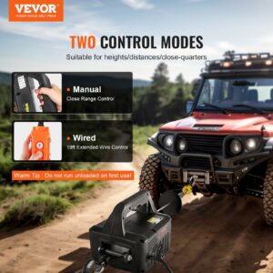 VEVOR 2-in-1 1100 Lbs Electric Hoist Winch, 1500W Portable Power Winch Crane, 22.9 Ft Lifting Height, With Wired Remote Control, For Garage, Warehouse, Factory Lifting Towing