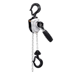 Manual Lever Chain Hoist, 1/4T 550LBS Capacity Heavy Duty Come Along, 10FT Lift G80 Alloy Steel Chain With Dual Pawl Mechanical Brake,360°Rotating Hooks, For Warehouse Construction Garage