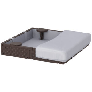 Kids Sandbox With Cover, 4 Corner Seats, Bottom Liner For Backyard, Garden, Outdoor, 47 X 47 X 9, Dark Brown