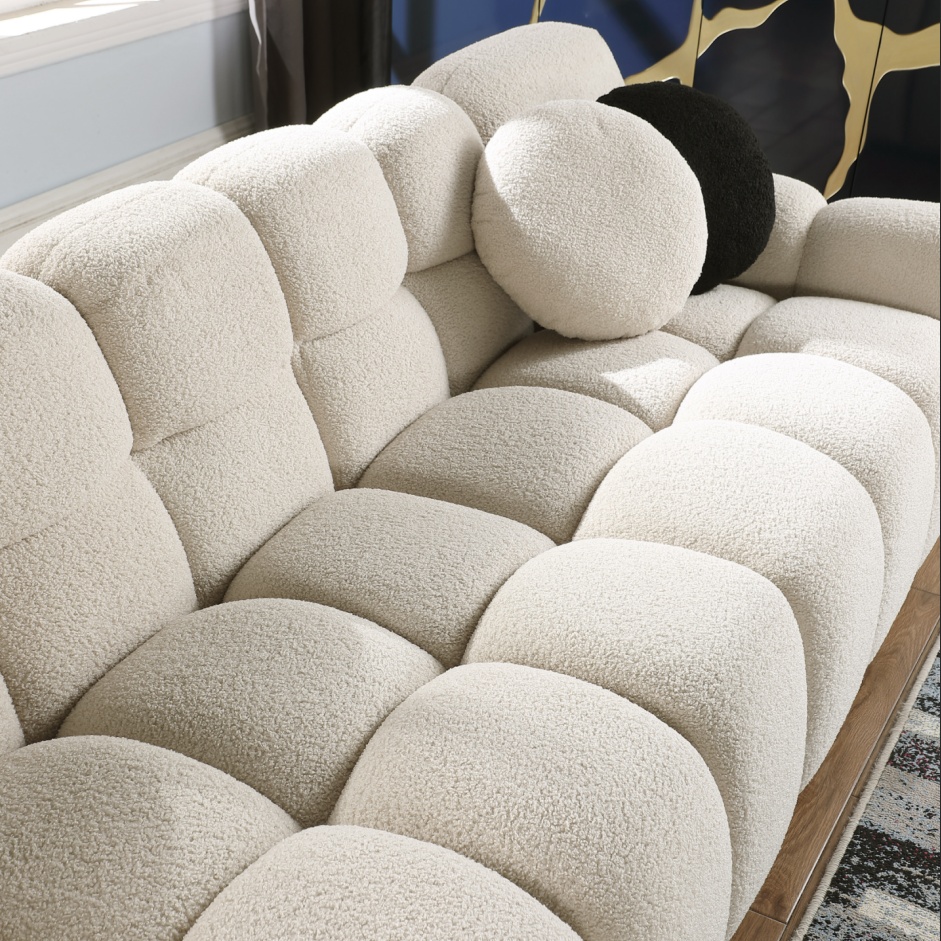 64.96 Length ,35.83inch Deepth ,human Body Structure For USA People, Marshmallow Sofa,boucle Sofa ,2 Seater, BEIGE BOUCLE - Image 8