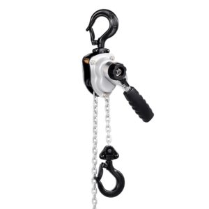 Manual Lever Chain Hoist, 1/4T 550LBS Capacity Heavy Duty Come Along, 5FT Lift G80 Alloy Steel Chain With Dual Pawl Mechanical Brake,360°Rotating Hooks, For Warehouse Construction Garage