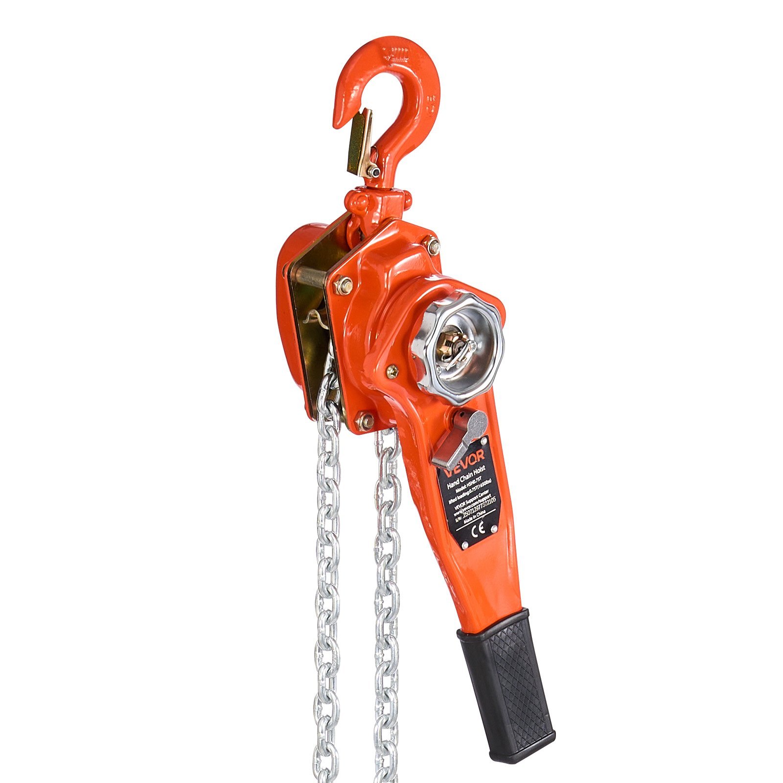 Manual Lever Chain Hoist, 3/4T 1650LBS Capacity Heavy Duty Come Along, 10FT Lift G80 Alloy Steel Chain With Dual Pawl Mechanical Brake,360°Rotating Hooks, For Warehouse Construction Garage