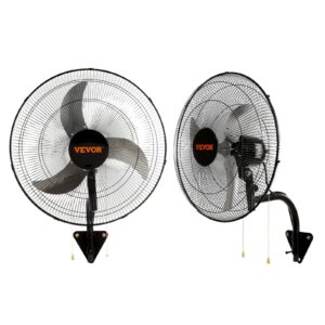 Wall Mount Fan, 2 PCS 20 Inch Oscillating, 3-speed High Velocity Max. 4000 CFM Industrial Wall Fan For Indoor, Commercial, Residential, Warehouse, Greenhouse, Workshop, Basement, Garage,Black