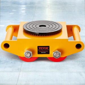 VEVOR 4PCS Machinery Skate Dolly, 17637 LBS 8T Industrial Machinery Mover, Heavy Duty Carbon Steel Machinery Moving Skate With 4 PU Wheels And Rotation Non-Slip Cap For Warehouse, Workshop, Facto