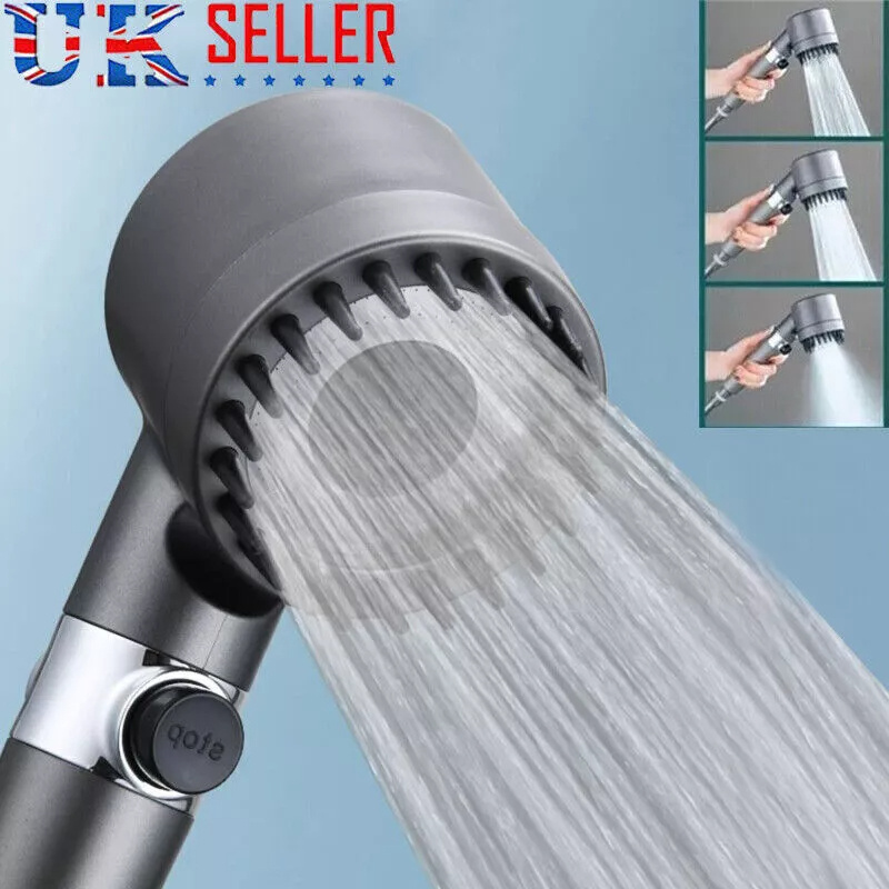 3 Modes Shower Head With Filter High Pressure Water Saving Massage Body Scalp UK - Image 4