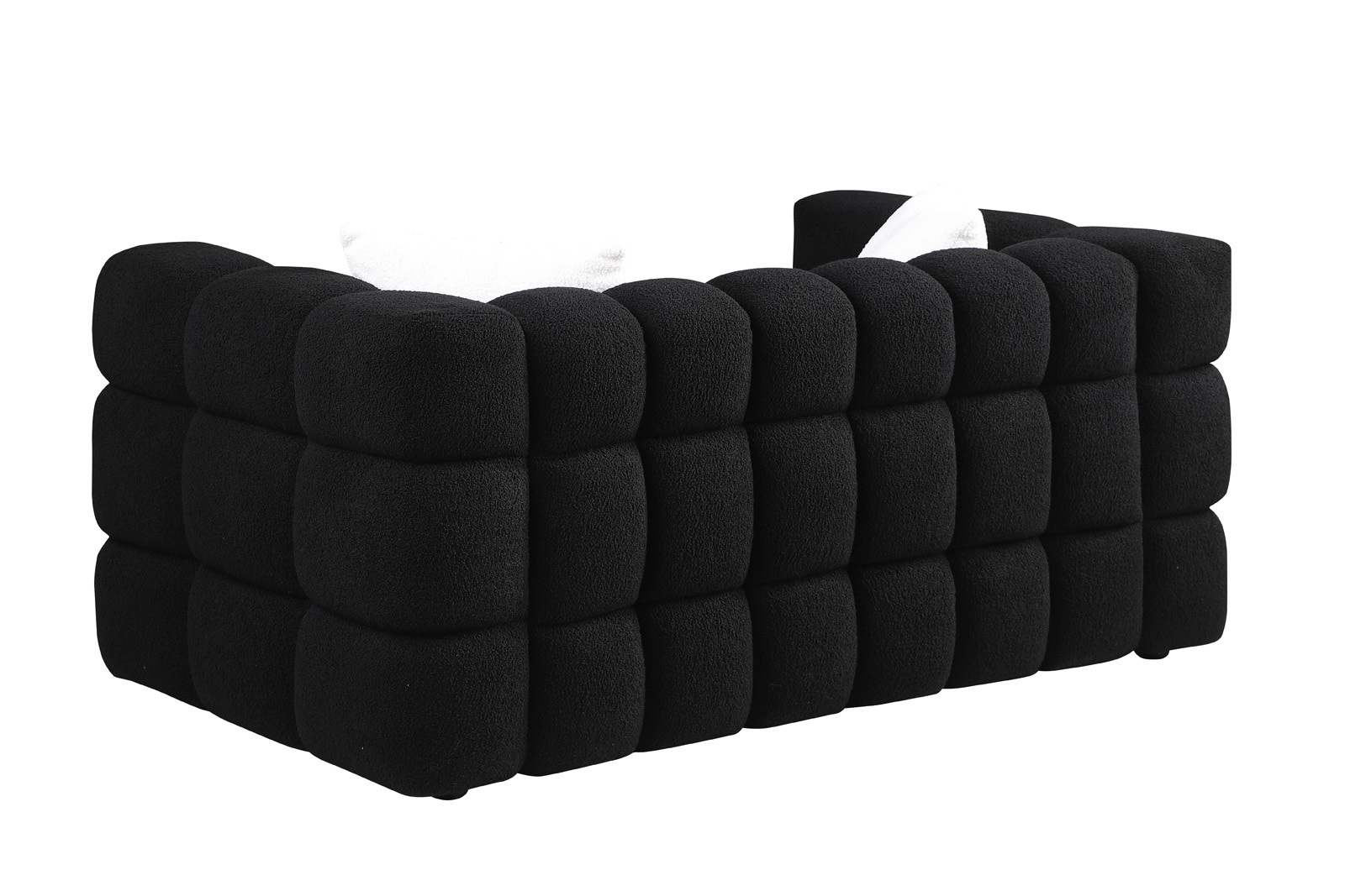 62.2length ,35.83inch Deepth ,human Body Structure For USA People, Marshmallow Sofa,boucle Sofa ,BLACK Color, 2 Seater - Image 4