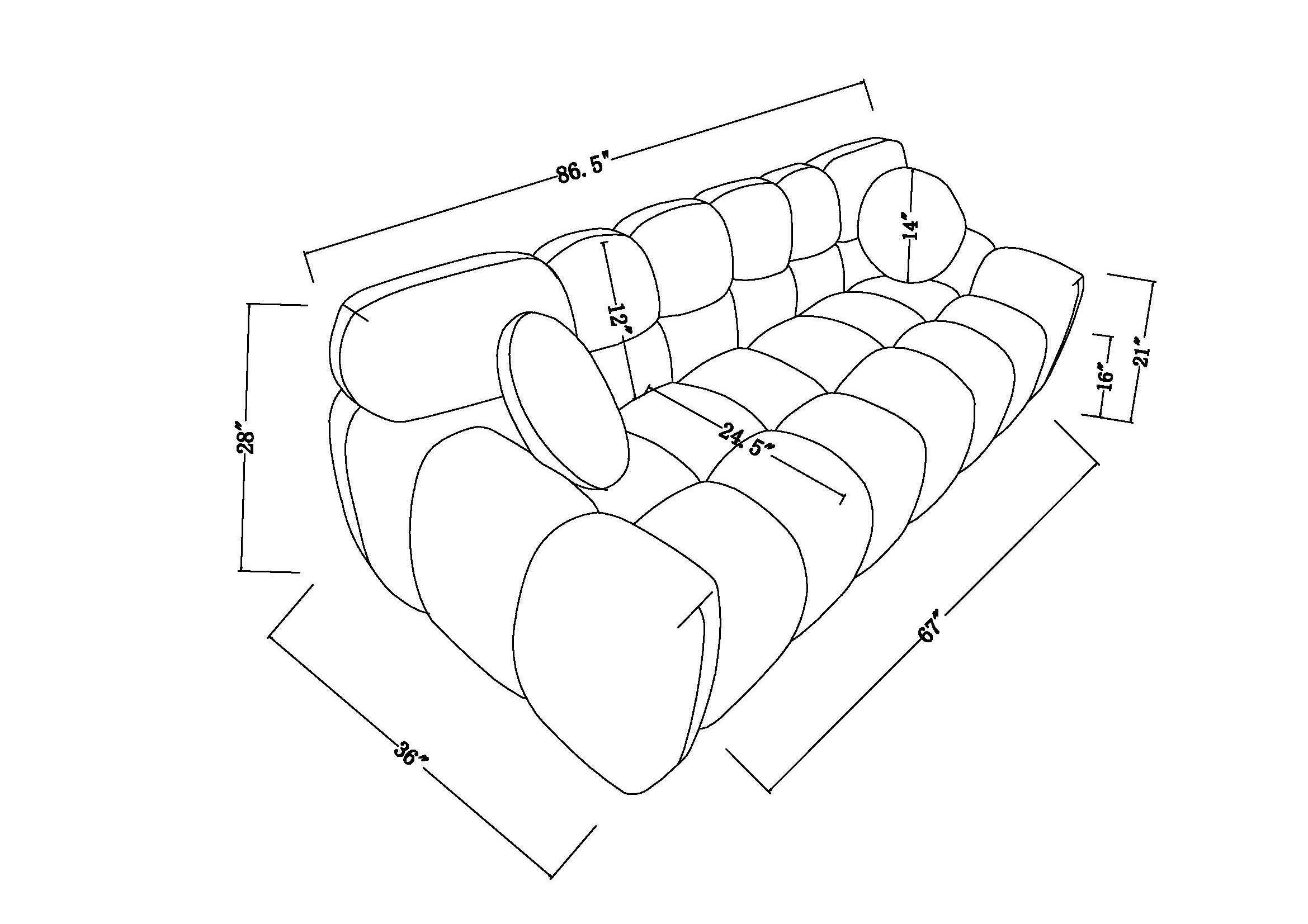 87.4 Length ,35.83inch Deepth ,human Body Structure For USA People, Marshmallow Sofa,boucle Sofa ,3 Seater, OLIVE GREEN BOUCLE - Image 2