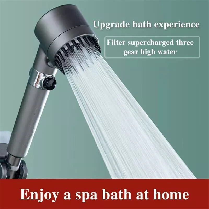 3 Modes Shower Head With Filter High Pressure Water Saving Massage Body Scalp UK - Image 2
