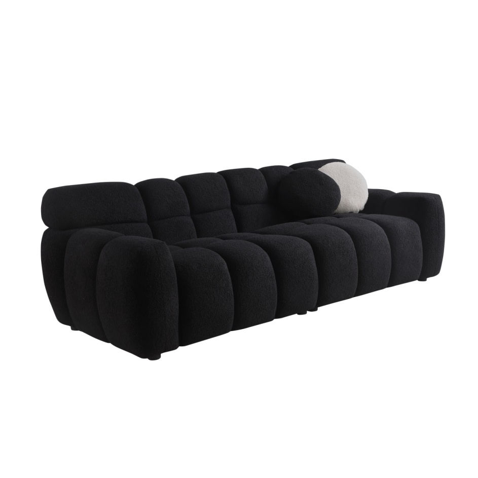 87.4 Length ,35.83inch Deepth ,human Body Structure For USA People, Marshmallow Sofa,boucle Sofa ,3 Seater, Black BOUCLE - Image 8