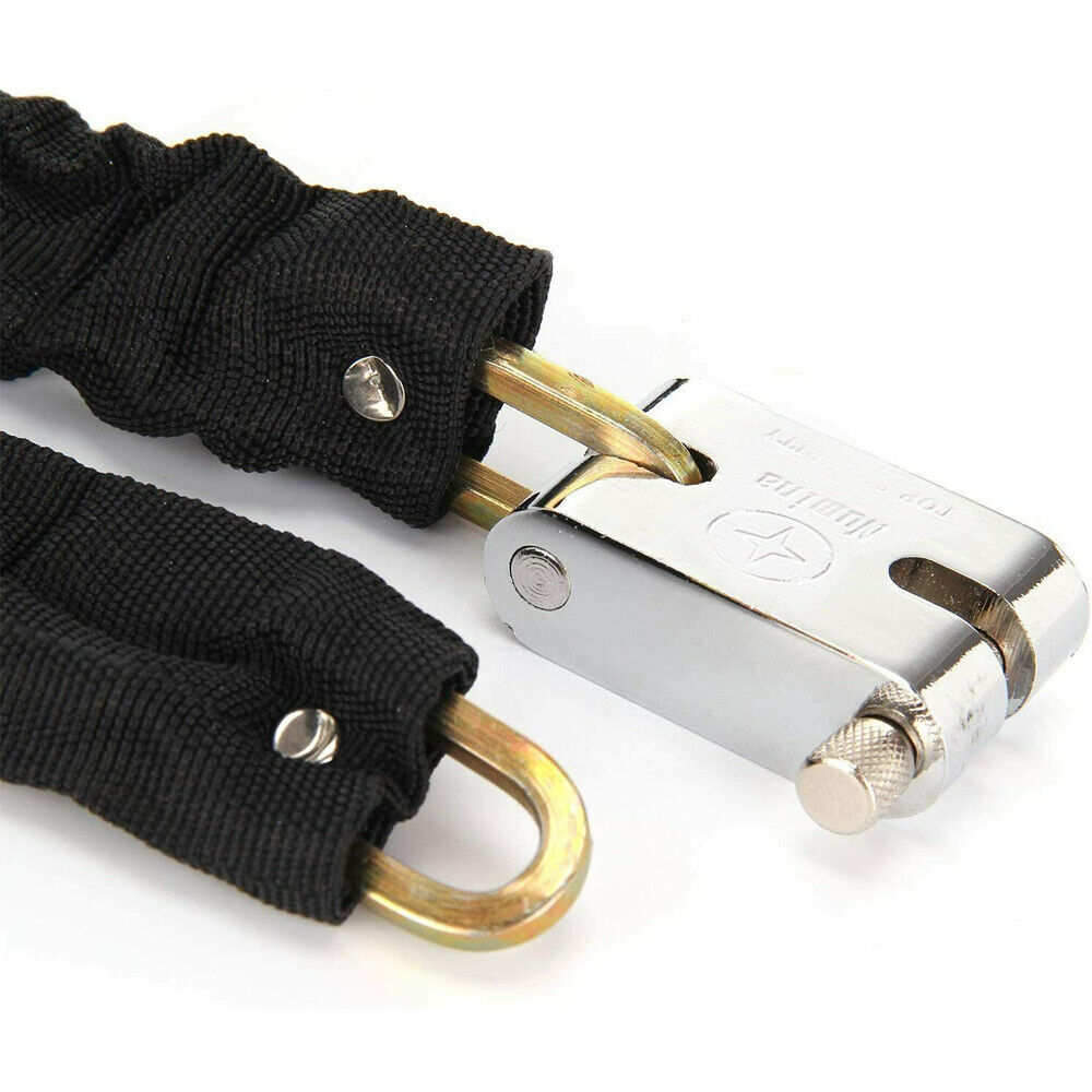 80CM Heavy Duty Steel Strong Motorcycle Bike Outdoor Safety Chain And Padlock Lock UK - Image 7