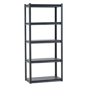 Storage Shelves, 2000 Lbs, 5 Tier Garage Storage Shelving, 16" D X 32" W X 72" H Adjustable Metal Shelves For Garage Shelves Utility Rack Shelf, Ideal For Kitchen, Warehouse, Basement, Black