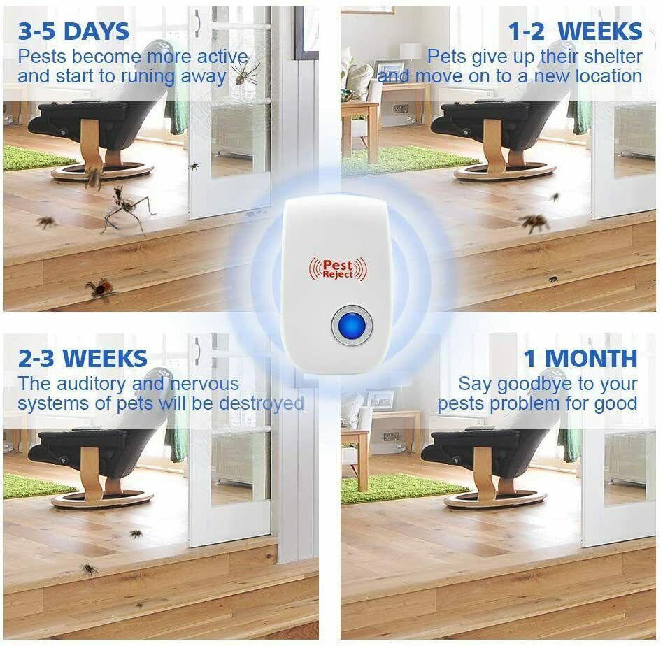 4X Ultrasonic Pest Control Repeller UK Plug-in Reject Rat Mouse Mice Spider - Image 10
