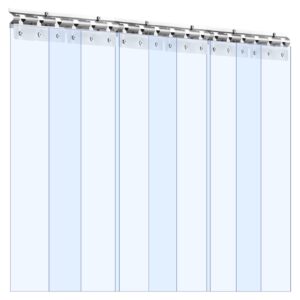 Clear PVC Strip Curtain, 84 In Height X 36 In Width X 0.08 In Thickness, 6 PCS Walk In Freezer Cooler Curtain Strips, Smooth Waterproof Plastic Door Strips For Warehouse, Freezer, Garage Doors