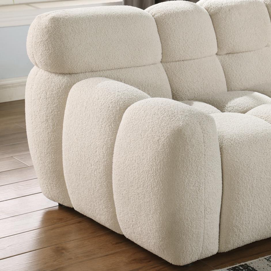 64.96 Length ,35.83inch Deepth ,human Body Structure For USA People, Marshmallow Sofa,boucle Sofa ,2 Seater, BEIGE BOUCLE - Image 7