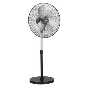 Industrial Pedestal Fan, 18 Inch 90-Degree Oscillating Fan, Height Adjustable Standing Fans With 3 Adjustable Speeds, High Power Fans For Warehouse,Garage,Commercial,Residential, Black