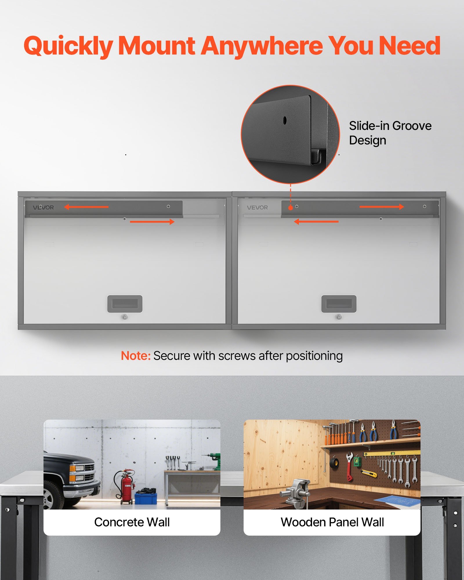 Metal Wall Cabinet, 27.56W X 12.01D X 19.69H Inch, Floating Garage Tool Cabinet With Up-Flip Door And Shelf, 240 Lbs Load Capacity, Fit For Garage, Basement, Kitchen, Warehouse Assembly Required - Image 2