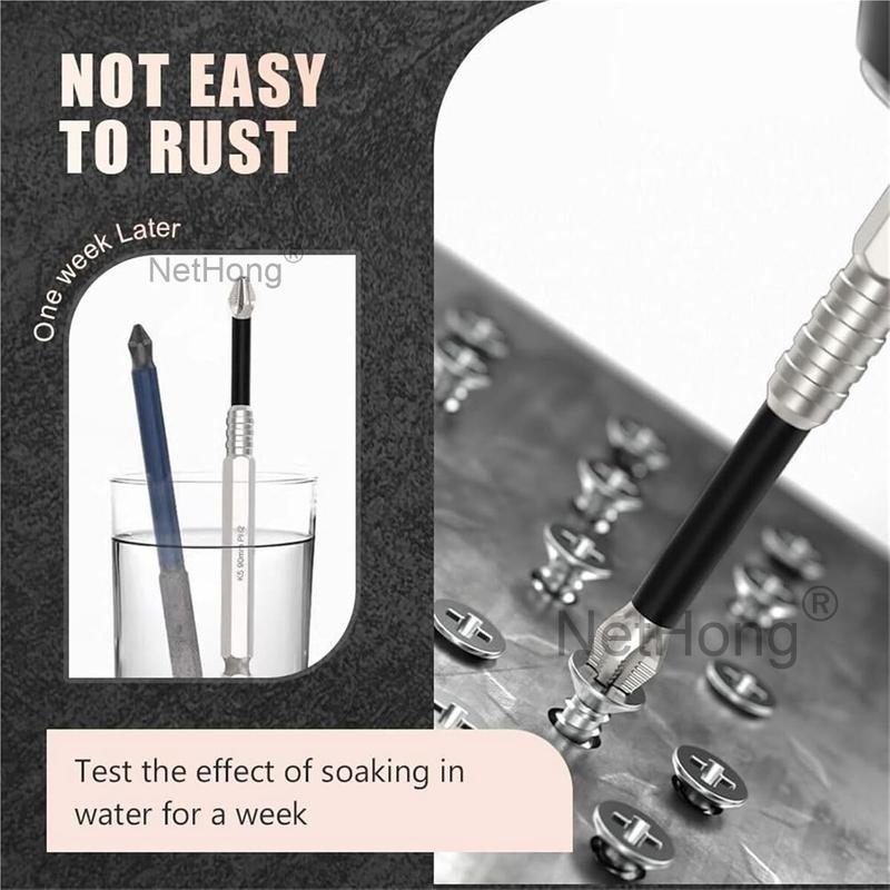 9PCS Cross Head Impact Drill Bits-Magnetic Anti-Slip Screwdriver Bits For Drills UK - Image 2