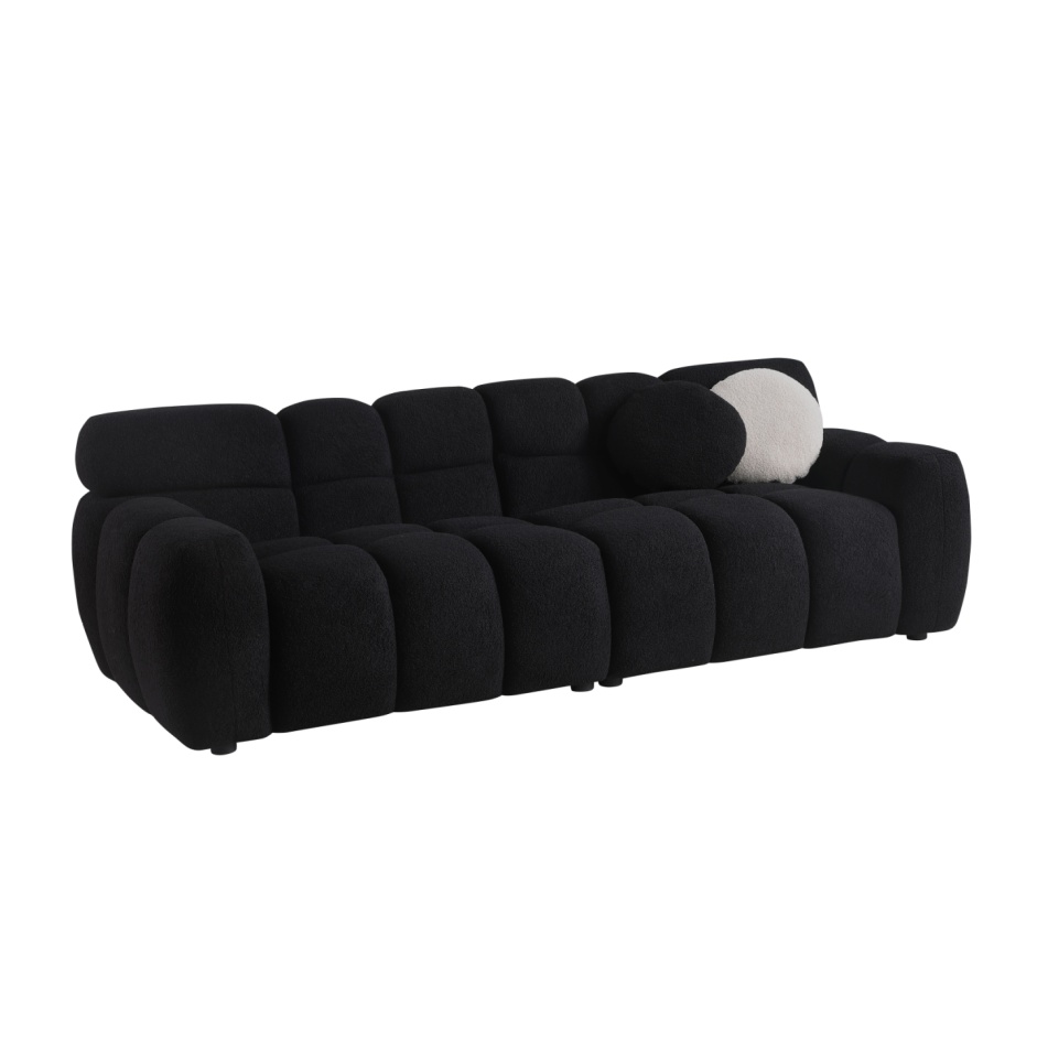 87.4 Length ,35.83inch Deepth ,human Body Structure For USA People, Marshmallow Sofa,boucle Sofa ,3 Seater, Black BOUCLE - Image 5