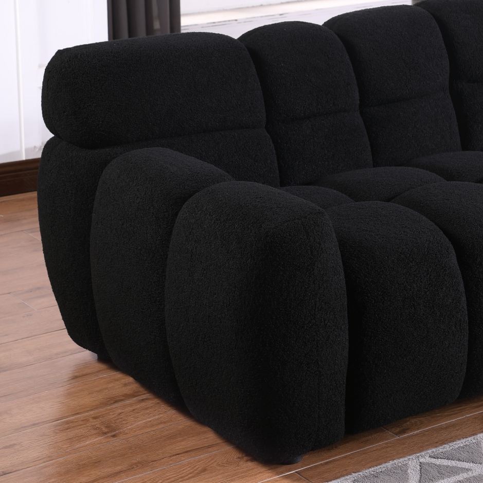 87.4 Length ,35.83inch Deepth ,human Body Structure For USA People, Marshmallow Sofa,boucle Sofa ,3 Seater, Black BOUCLE - Image 7