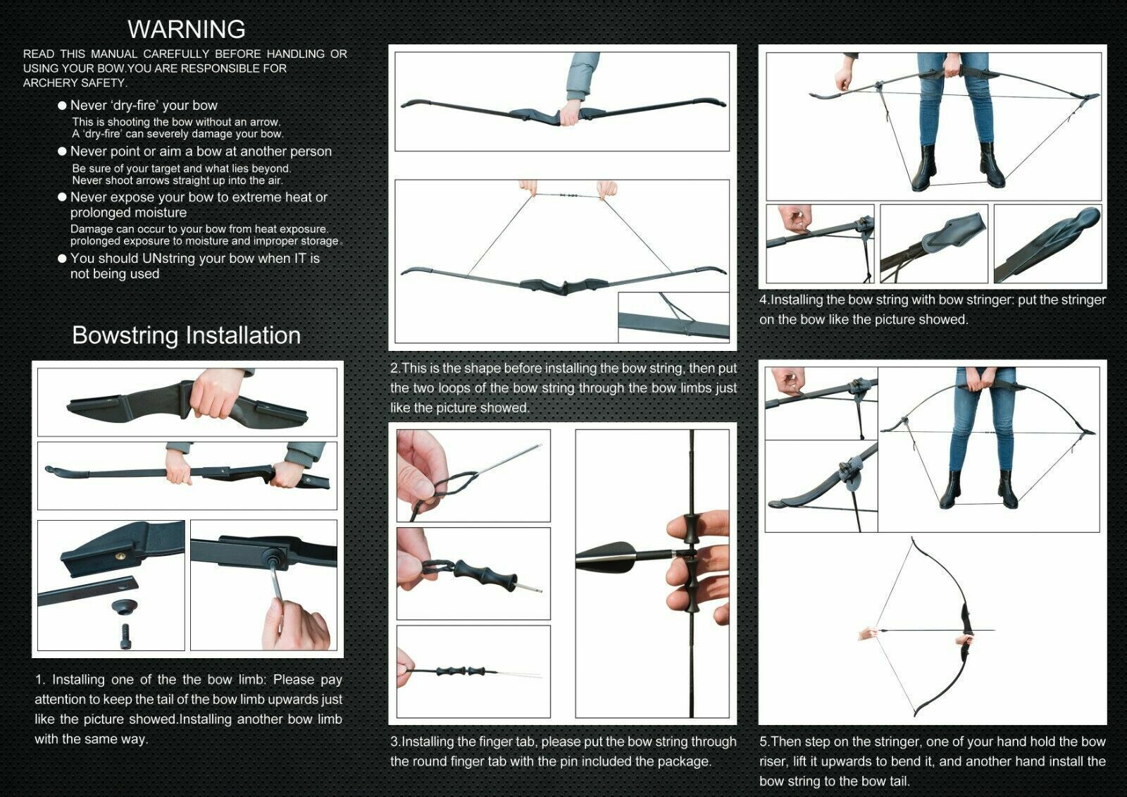 53 Takedown Recurve Bow Fiberglass Arrows Set 40lbs Archery Bow Hunting Shoot UK - Image 8
