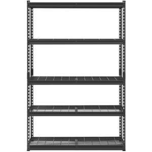 Storage Shelves, 2500 Lbs, 5 Tier Heavy Duty Garage Shelving, 18" D X 48" W X 72" H Adjustable Metal Shelves For Industrial Shelving Unit Utility Shelf, For Kitchen, Warehouse, Basement, Black