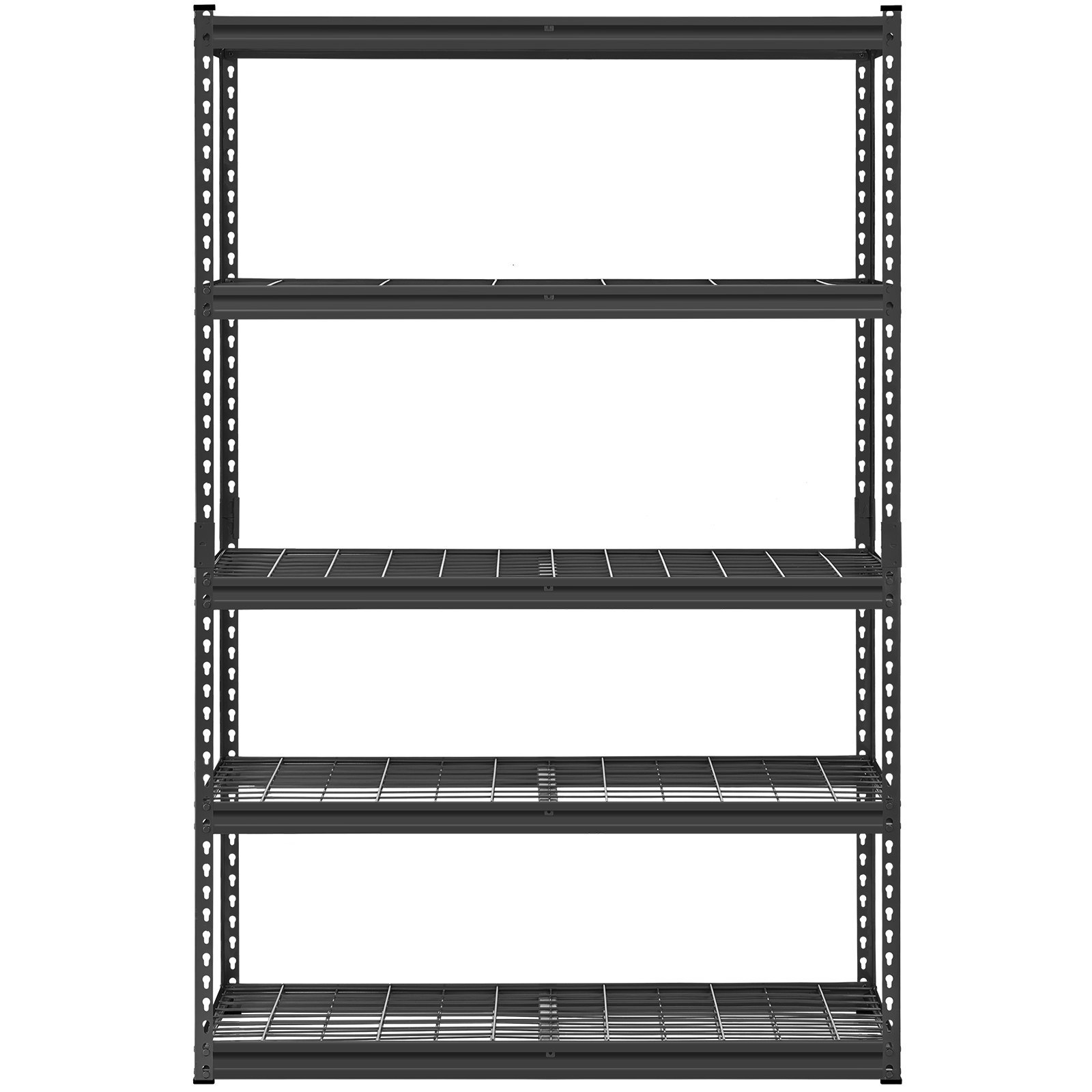 Storage Shelves, 2500 Lbs, 5 Tier Heavy Duty Garage Shelving, 18" D X 48" W X 72" H Adjustable Metal Shelves For Industrial Shelving Unit Utility Shelf, For Kitchen, Warehouse, Basement, Black