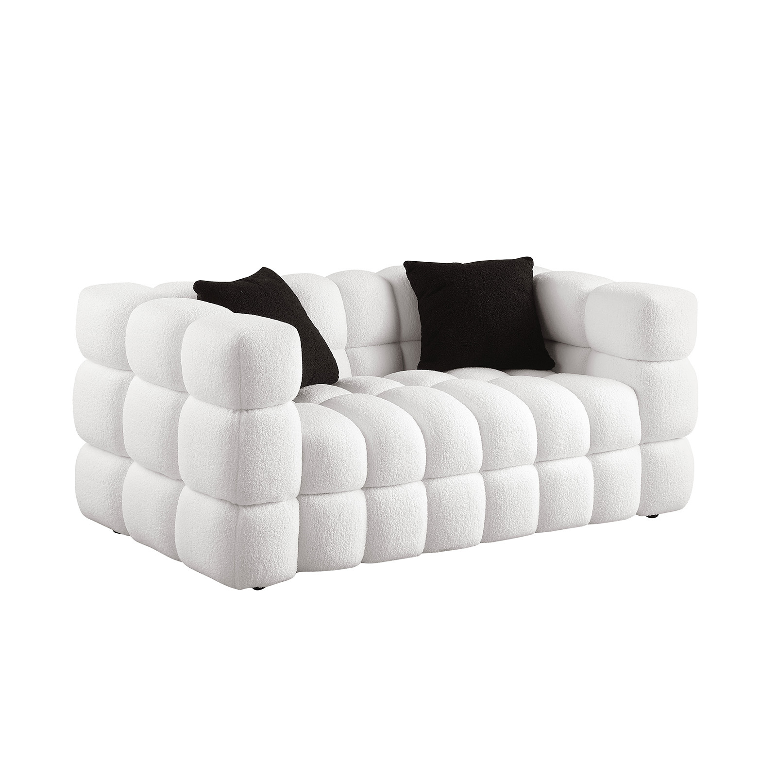 62.2length ,35.83inch Deepth ,human Body Structure For USA People, Marshmallow Sofa,boucle Sofa ,White Color, 2 Seater - Image 8