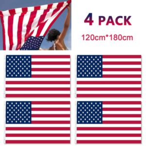 4pcs 4X6FT 120*180cm American Flag USA Flag Printed Nylon Flag National Flag W/Brass Grommets Courtyard Decoration Festival Decoration Flag(TK/TMEU For Self-pickup)