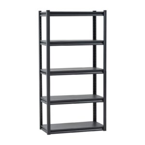 Storage Shelves, 2000 Lbs, 5 Tier Garage Storage Shelving, 16" D X 32" W X 63" H Adjustable Metal Shelves For Garage Shelves Utility Rack Shelf, Ideal For Kitchen, Warehouse, Basement, Black