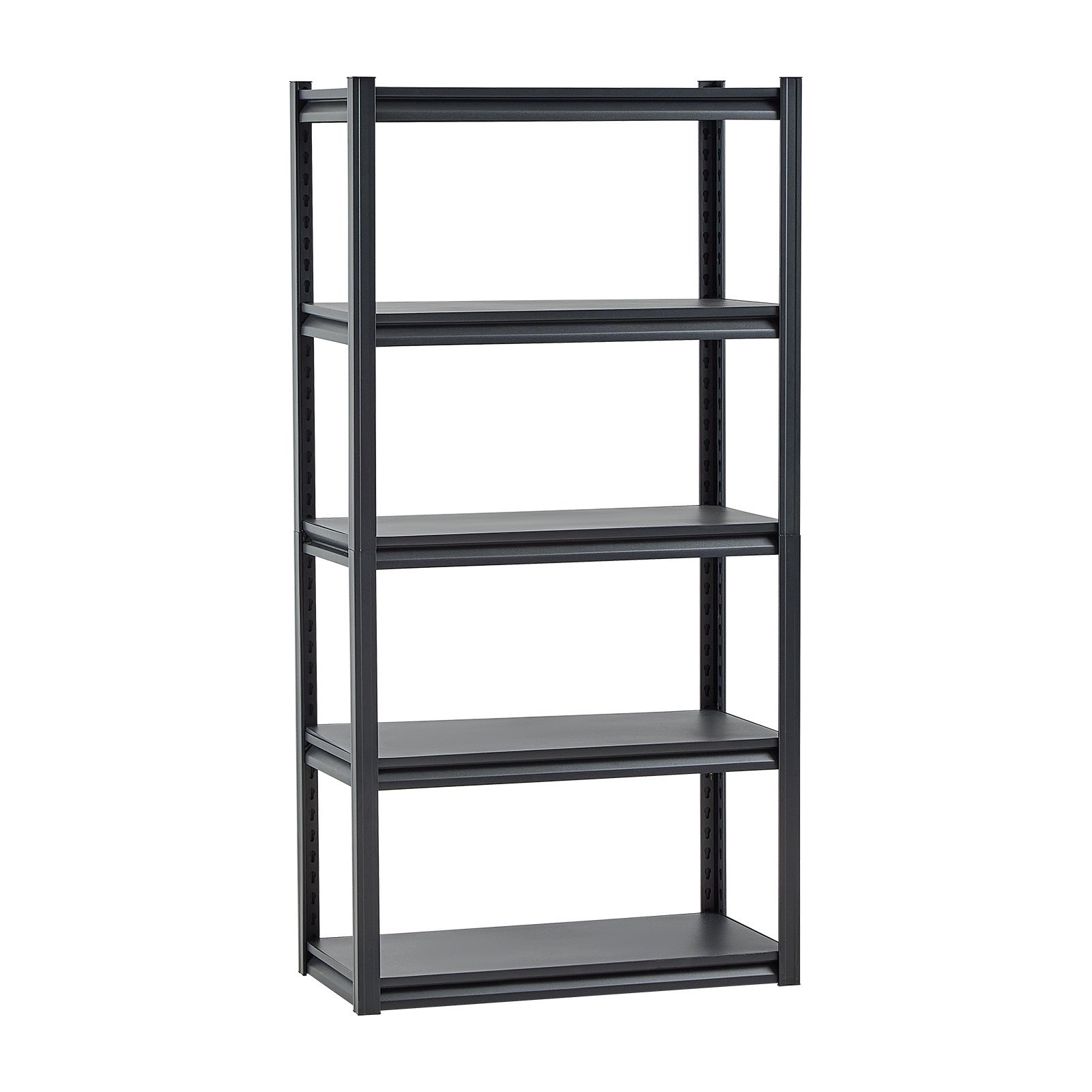 Storage Shelves, 2000 Lbs, 5 Tier Garage Storage Shelving, 16" D X 32" W X 63" H Adjustable Metal Shelves For Garage Shelves Utility Rack Shelf, Ideal For Kitchen, Warehouse, Basement, Black