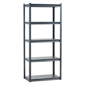 Storage Shelves, 2000 Lbs, 5 Tier Garage Storage Shelving, 18" D X 32" W X 72" H Adjustable Metal Shelves For Garage Shelves Utility Rack Shelf, Ideal For Kitchen, Warehouse, Basement, Black