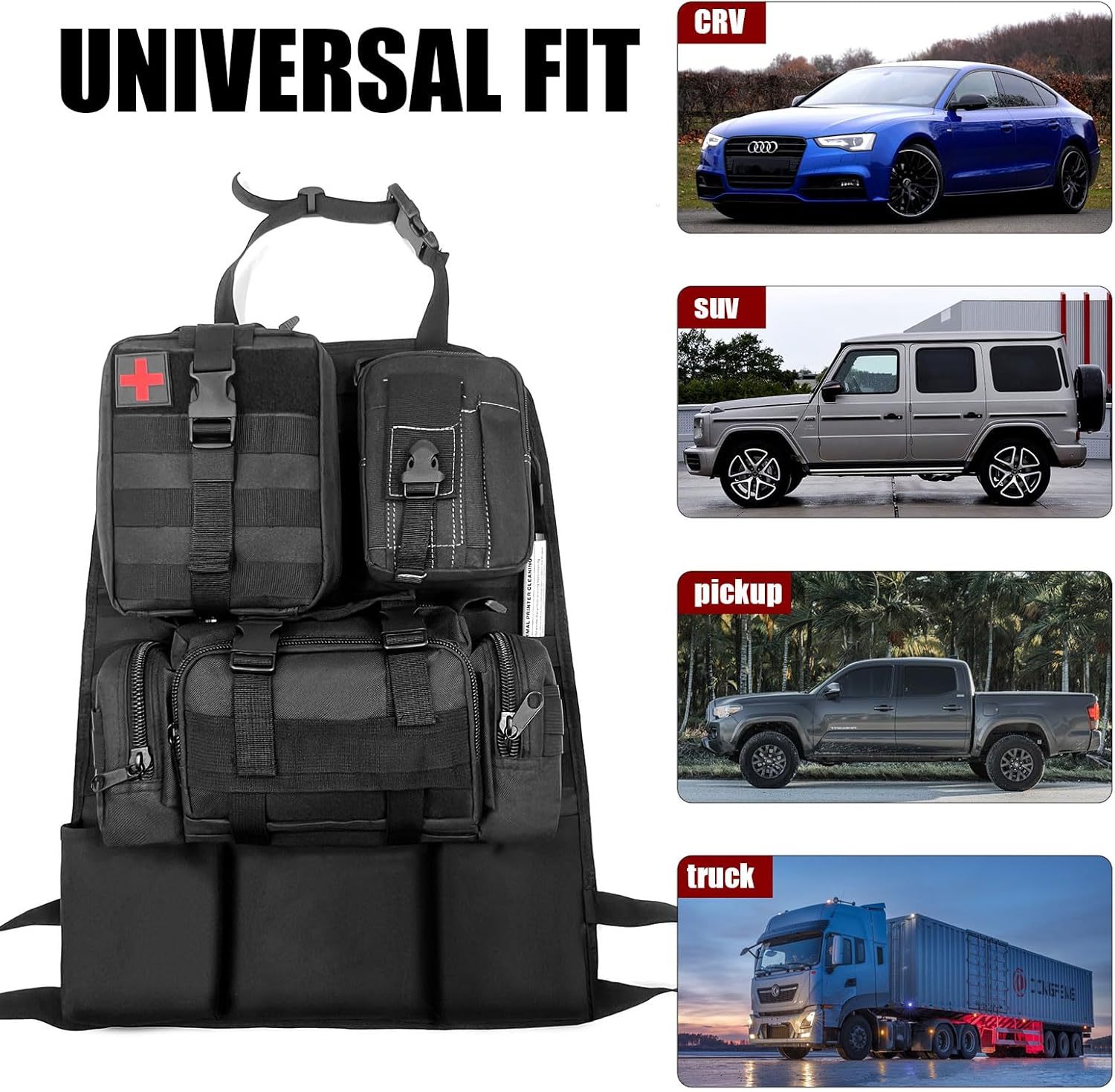 2 Set-Storage Bag, Back Seat Organizer With 3 Detachable Pouches, Tool Room, Warehouse, Outdoor Activity Use - Image 4