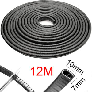 12M Car Door Boot Edge Protector Strip Trim U Shape Guard Seal Rubber Black UK