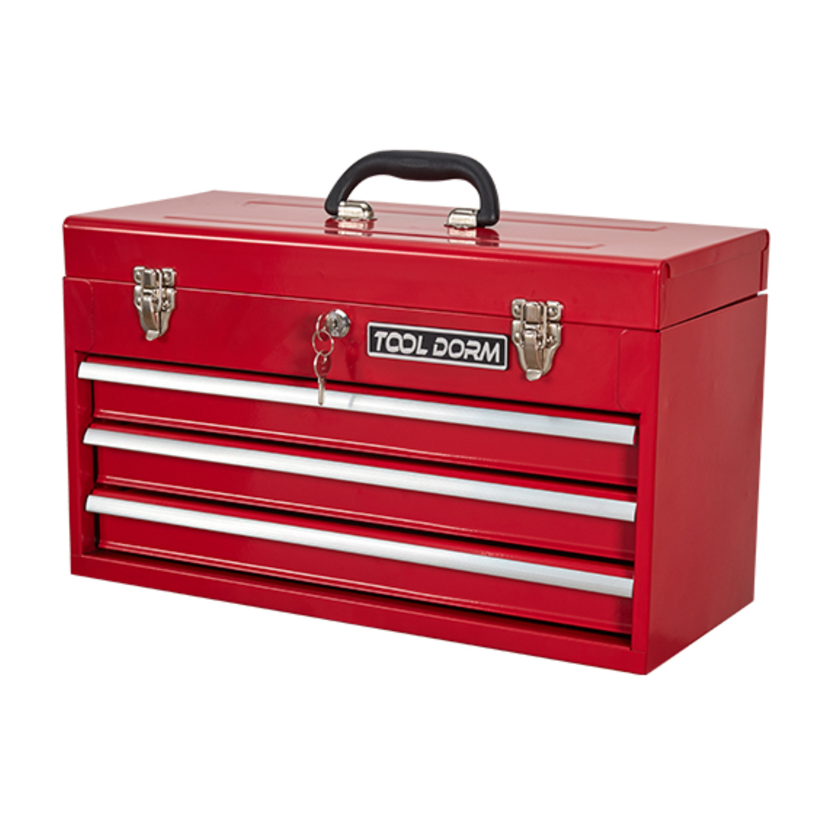 20.3inch Metal Tool Box With 2-4 Drawers Portable Steel Tool Chest With Metal Cylinder Lock And Latch Closure, Black And Red Two Color Powder Coating, Suitable For Garage, Warehouse - Image 8