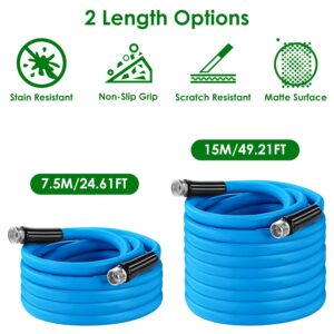 25FT-50FT Options -- 1Pc Non-Expanding Flexible Garden Hose Heavy Duty PVC Water Hose Leak-Resistant Kink-Free All-weather Burst 500PSI