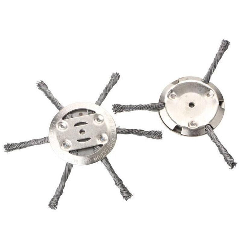 6 Grass Strimmer Head Trimmer Brush Steel Wire Wheel Garden Weed Trimmer UK - Image 5