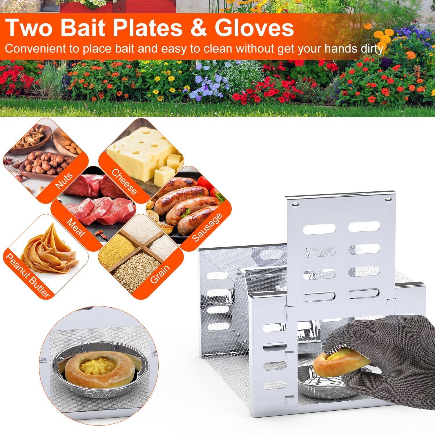 2Pcs Humane Rat Trap Catch And Release Live Mouse Cage Traps With Automatic Continuous Cycle Trapping For Chipmunk Rodent Mouse Small Animals - Image 3