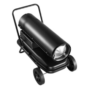 125000 BTU Forced Air Kerosene Diesel Heater, Portable Torpedo Space Heater With Wheels & Adjustable Temp, Blower-Type For Jobsite/Garage/Warehouse/Workshop Construction /Outdoor Heating,Black