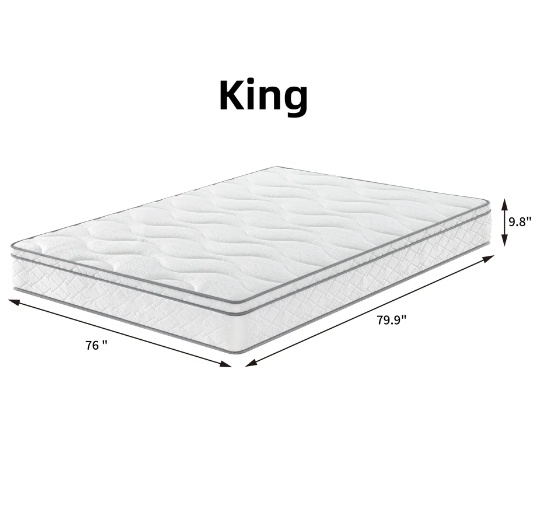 King Size Mattress,10 Inch Hybrid Mattress In A Box With Gel Memory Foam,Individually Wrapped Pocket Coils Innerspring For Breathable And Durable Support, Made In USA, CertiPUR-US Certified - Image 6