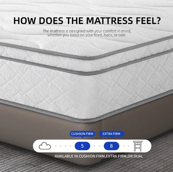 King Size Mattress,10 Inch Hybrid Mattress In A Box With Gel Memory Foam,Individually Wrapped Pocket Coils Innerspring For Breathable And Durable Support, Made In USA, CertiPUR-US Certified - Image 5