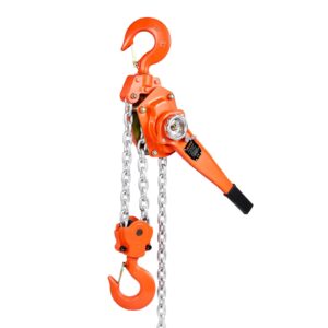 Manual Lever Chain Hoist, 6T 13200LBS Capacity Heavy Duty Come Along, 20FT Lift G80 Alloy Steel Chain With Dual Pawl Mechanical Brake,360°Rotating Hooks, For Warehouse Construction Garage