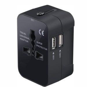 Travel Adapter With USB C, Universal All In One Worldwide Travel Adapter Power Converters Wall Charger AC Power Plug Adapter USB Type C Charging For USA EU UK AUS
