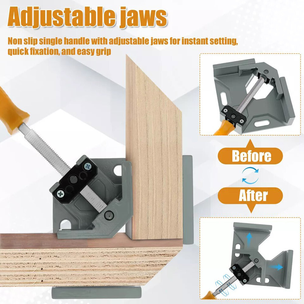 2X Corner Clamp 90 Degree Right Angle Clamps For Crafting Project Wood Tools UK - Image 5